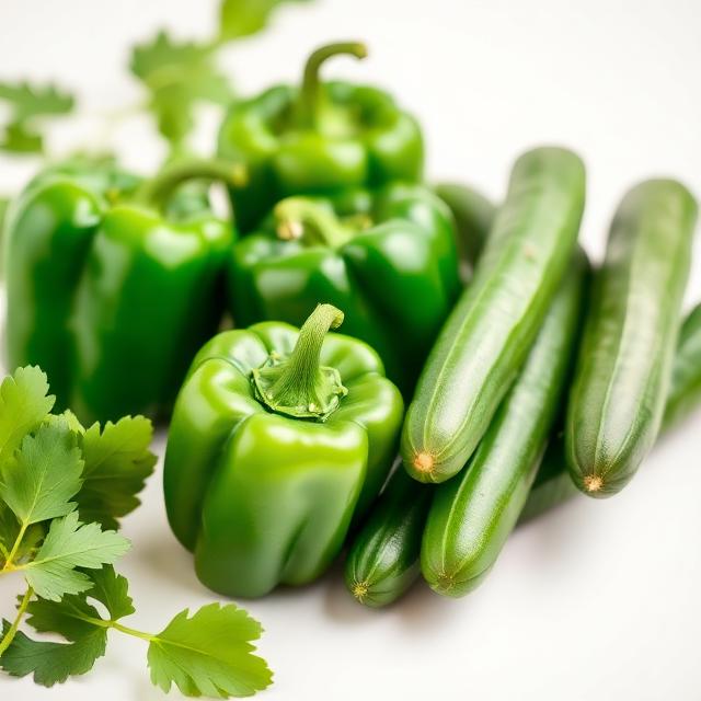 Pimiento verde y pepino